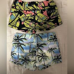 2 pair of tropical fleo shorts